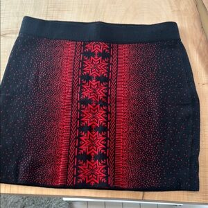 Black and Red Patterned Women's Skirt